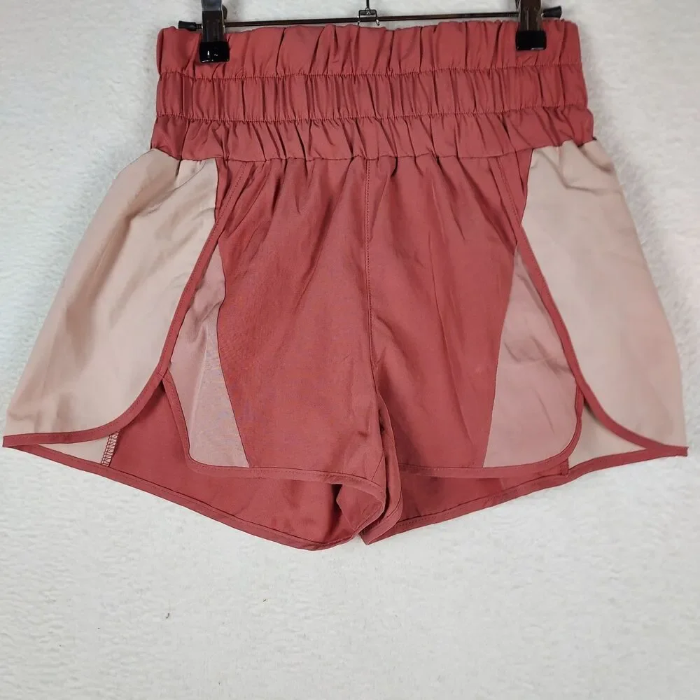 New In Running Shorts Womens Small Pink Elastic Waist Athletic Active